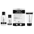 Collection of The Inkey List skincare products including cleanser, serum, patches, and cream on a white background.