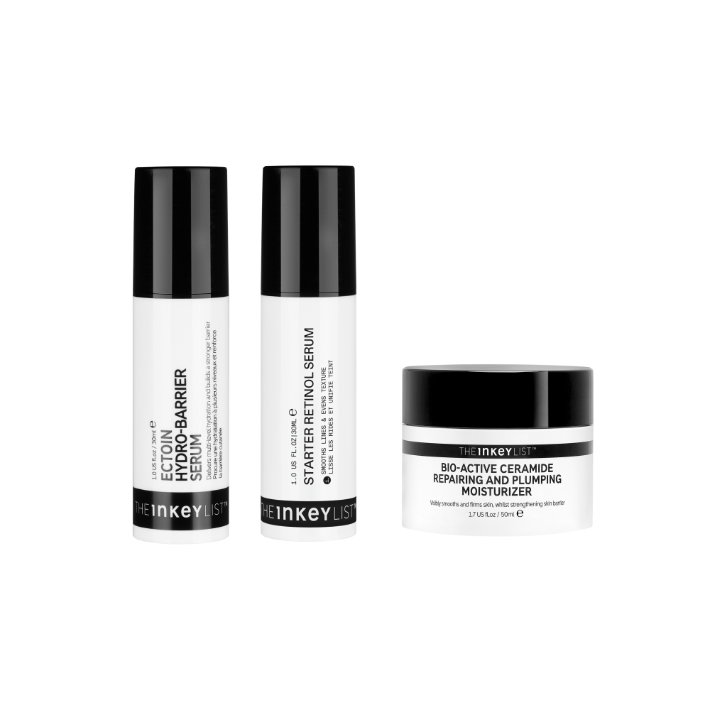 Three skincare products from The Inkey List on a white background