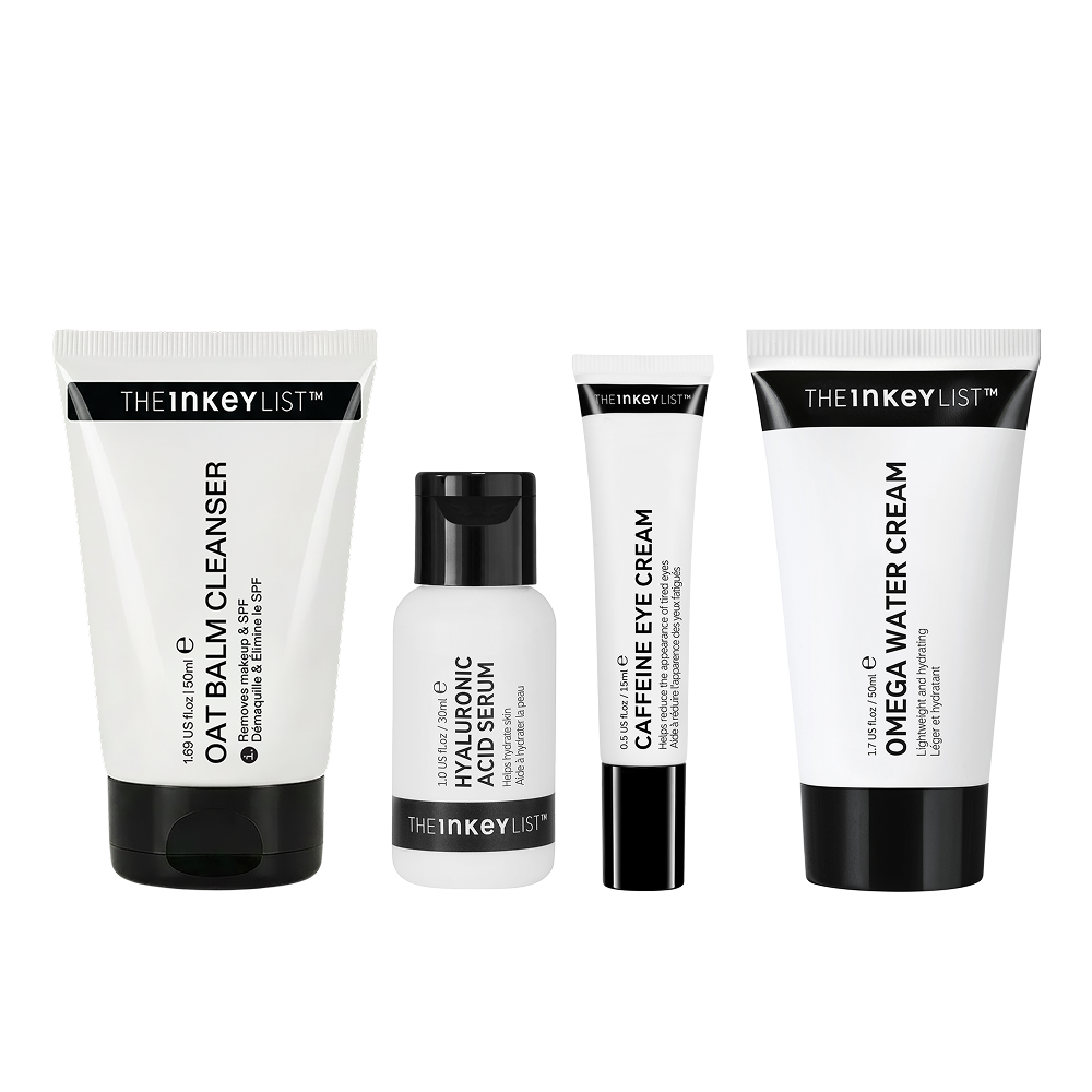Set of The Inkey List skincare products on a white background